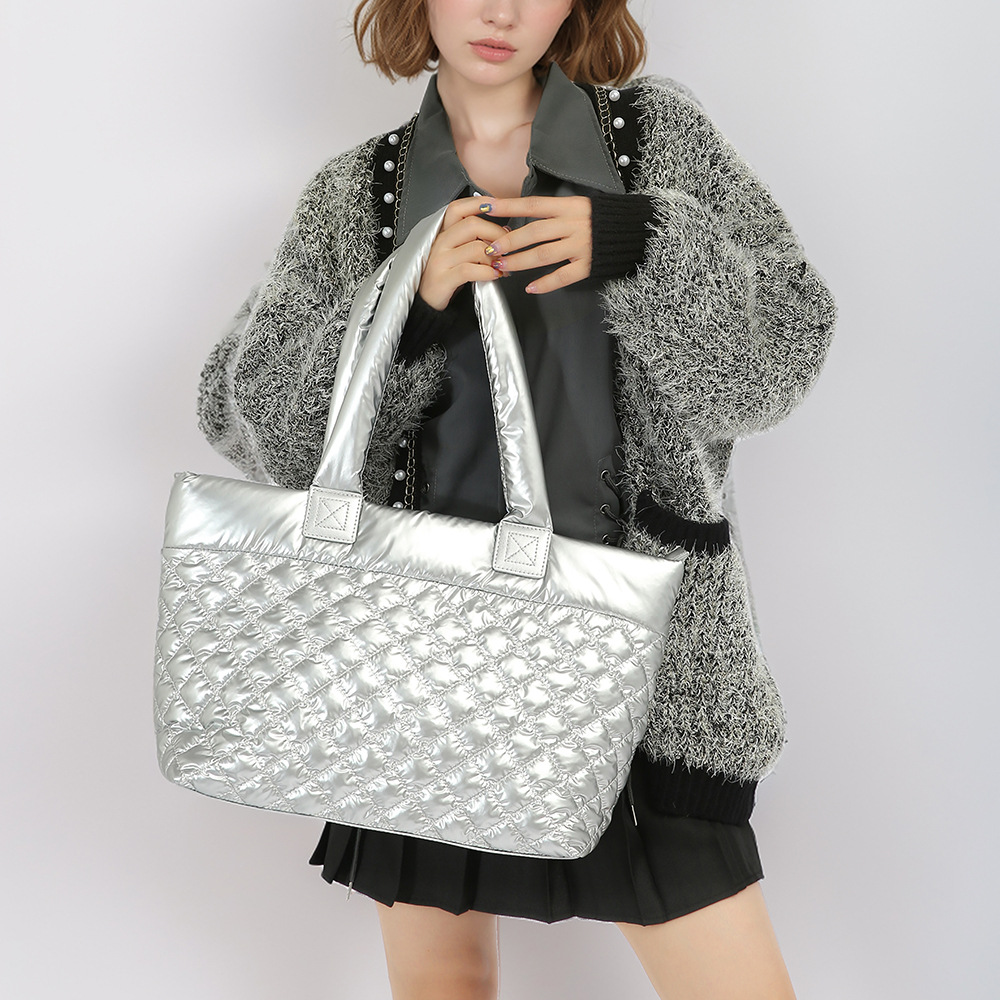 Damentaschen Diamond Tote Bag Damen Große Kapazität Air Sense Daunentasche Pendler Schulter Unterarmtasche_voghion.com