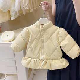 黁白女童棉服加厚保暖宝宝新款洋气2025儿童冬季冬装外套棉袄棉衣