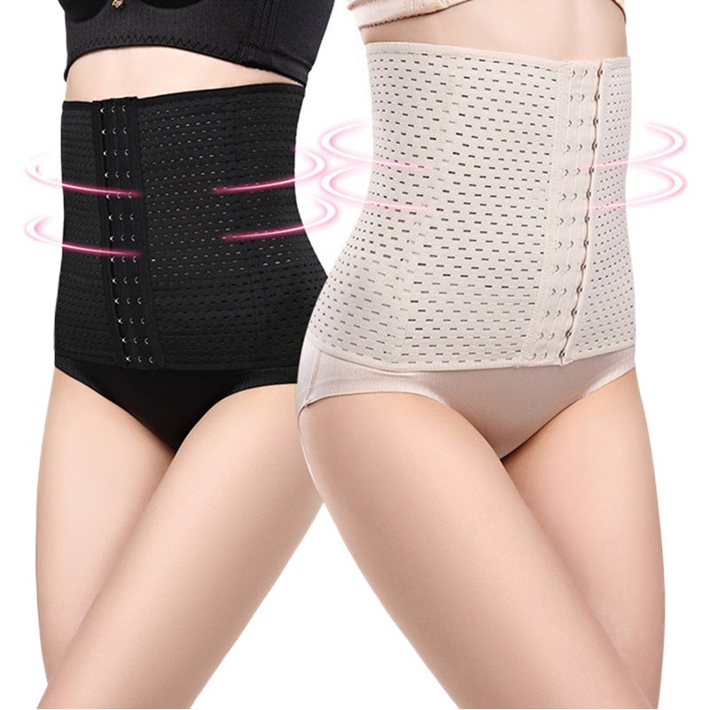 Faja posparto para mujeres con perforaciones para las cuatro estaciones, cinturón de corsé para deportes y modelado corporal, clip para cintura.