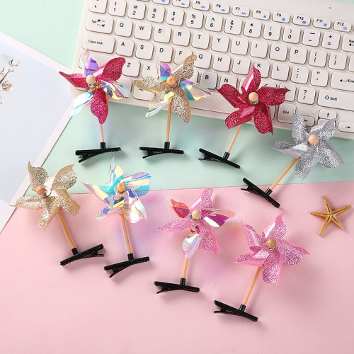 Children's windmill hairpin outdoor small windmill wholesale kindergarten activity small gifts floor push toys six small gifts