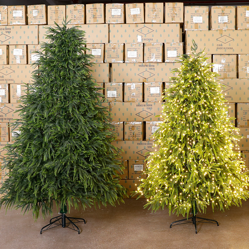 Decoración del árbol de Navidad de PE puro con iluminación doméstica nueva sensación de alto nivel nuevo árbol automático de PE simulación de gran decoración de Navidad