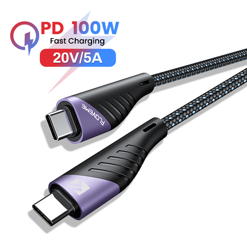 Flowme-Datenkabel zu Typ-C PD100w, schnell geeignet für das Aufladen von Android-Huawei-Telefonen_voghion.com
