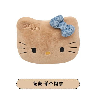Pillow, Car Headrest for All Seasons, Headrest - bear-head-reverse-leopard-print-kt-a-blue-bow-pillow