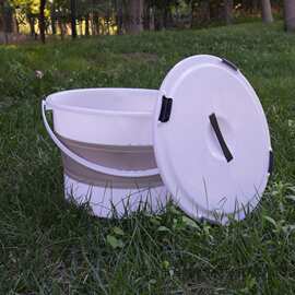可折叠式户外水桶家用储水桶便携式洗脸盆折叠水桶带盖水桶套装无