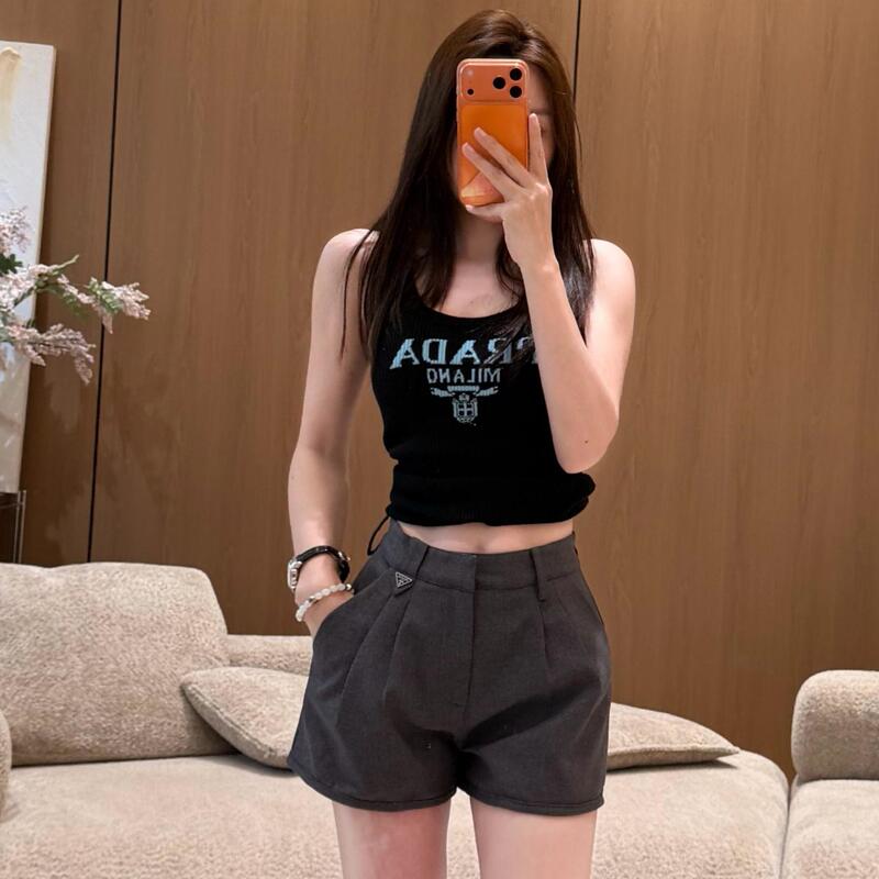 Fashionable and High-End Wool Shorts That Enhance Leg Length, High-Waisted, Slimming, Versatile Casual Shorts for Women in Summer