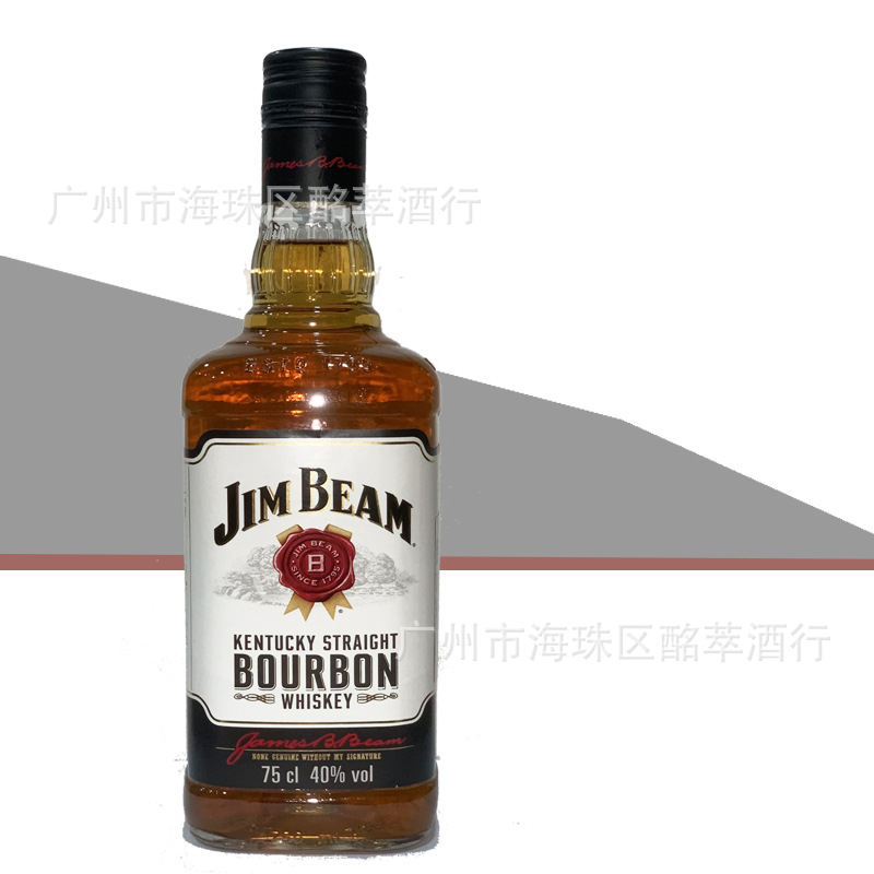 金宾波本威士忌 JimBeam肯塔基州白占边威士忌酒750ml
