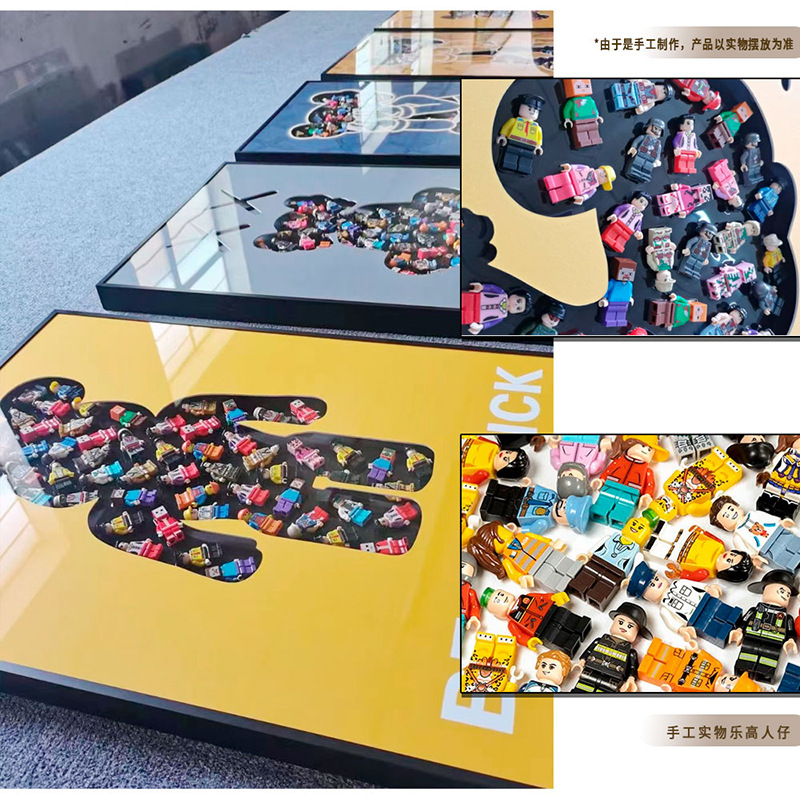 Bloques de construcción de Lego, pintura decorativa para personas, sala de estar, sofá, pared de fondo, pintura triple, pintura tridimensional, mural de entrada física tridimensional