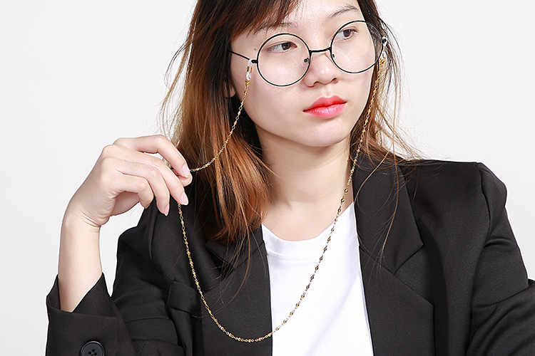 12g Weight Titanium Steel Material European And American Style Gold Glasses Chain Mask Rope Anti-skid Dual-use Titanium Steel Chain 5