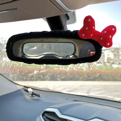 cartoon electric sedan car rearview – Sürətlər qutusu və əl tormozu başlıqları - red-bow-style-black