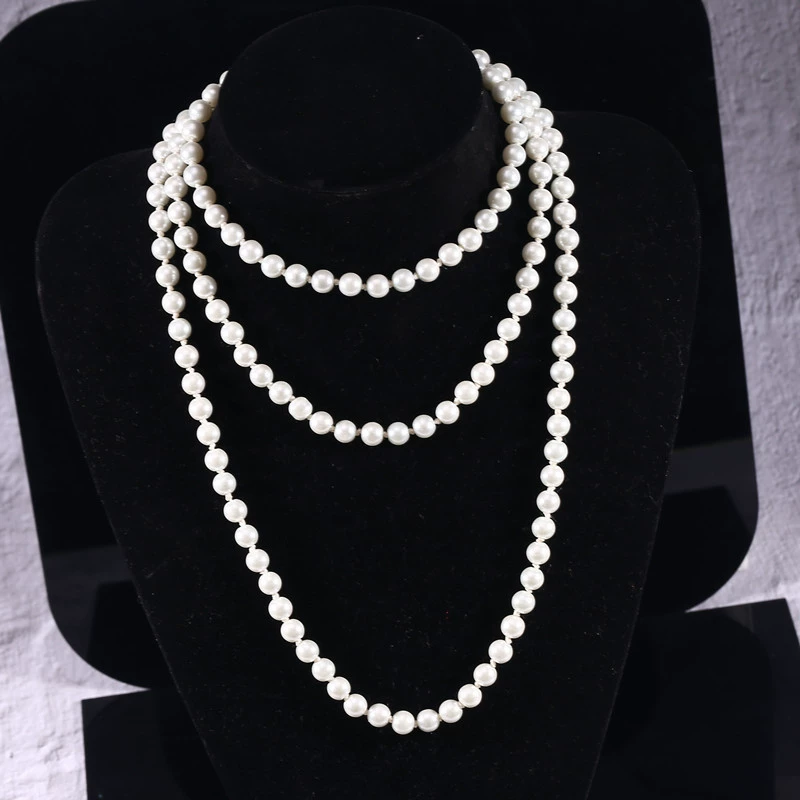 Трансграничная Европа и США цепочка на шею из искусственного жемчуга длиной 1 метр 5 многослойная жемчужная цепочка для свитера аксессуары Чонсам ожерелье шар цепочка из бисера Женщины