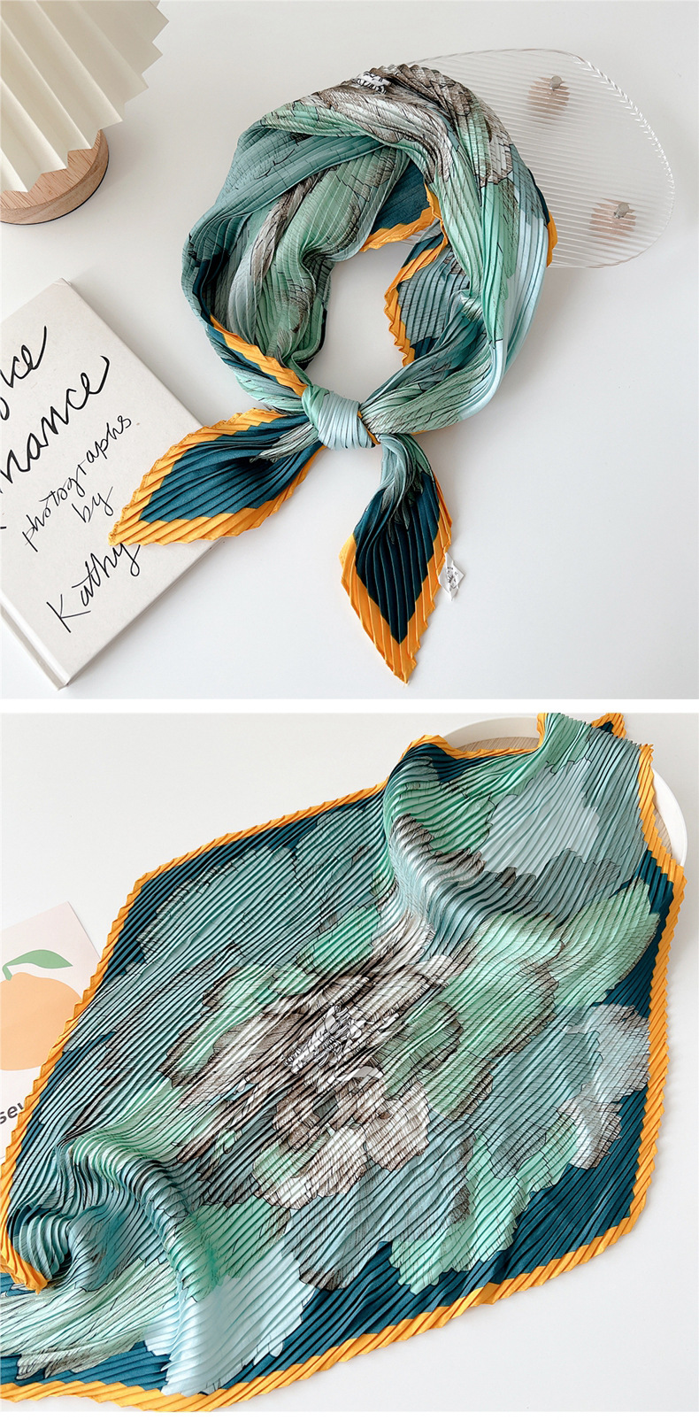 60g Weight Silk Scarf Classification Outdoor, Travel Occasion Polyester Material Printing Pattern Spring&Summer Season Women's Gender Printing Design Elegant Style Women's Elegant Printing Polyester Printing Silk Scarf 13