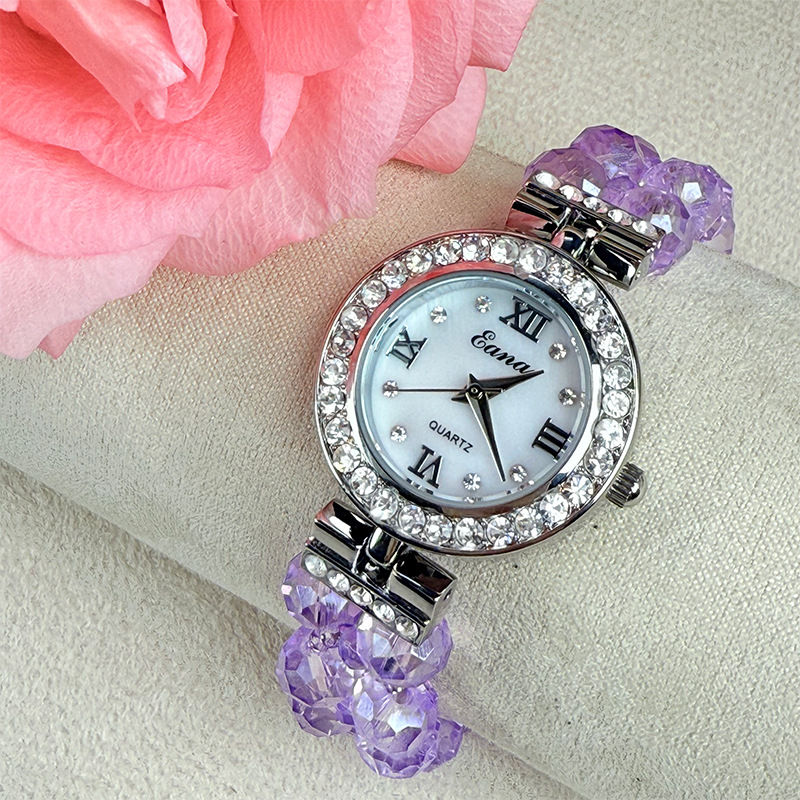 Purple Crystal Watch for Women 2025 New Model Women's Watch Light Luxury Brand Birthday Gift Waterproof Women's Watch