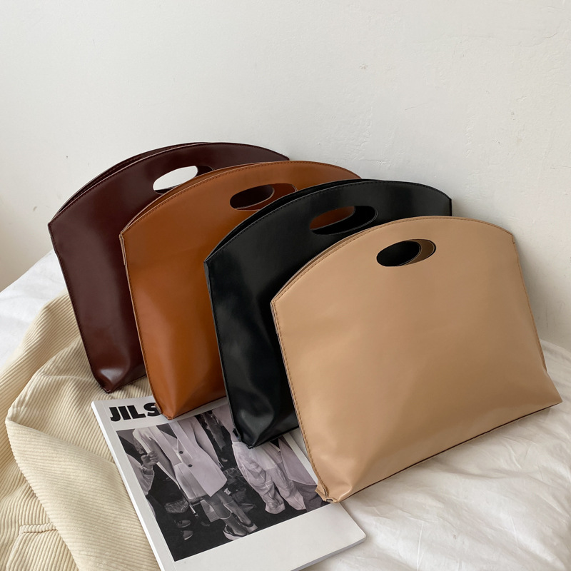 Shangxin 2021 bolsa de primavera aceite frío maletín de cuero embrague de moda color sólido simple bolso de mujer personalizado moda