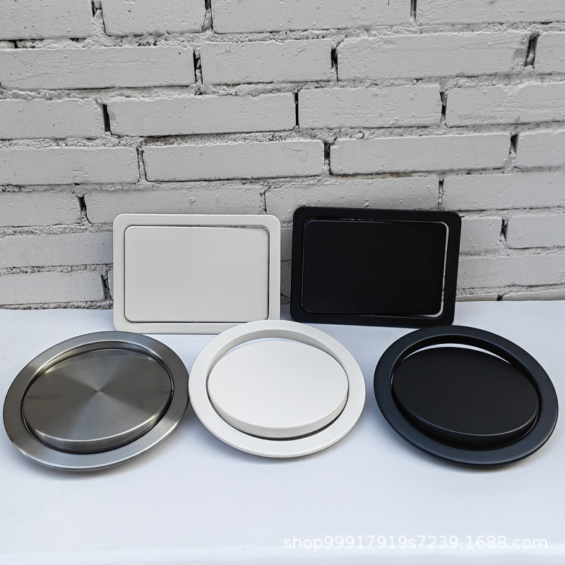 Bathroom Countertop Embedded Trash Can Square Round Flip Lid Garbage Delivery Port Bar Invisible Trash Can