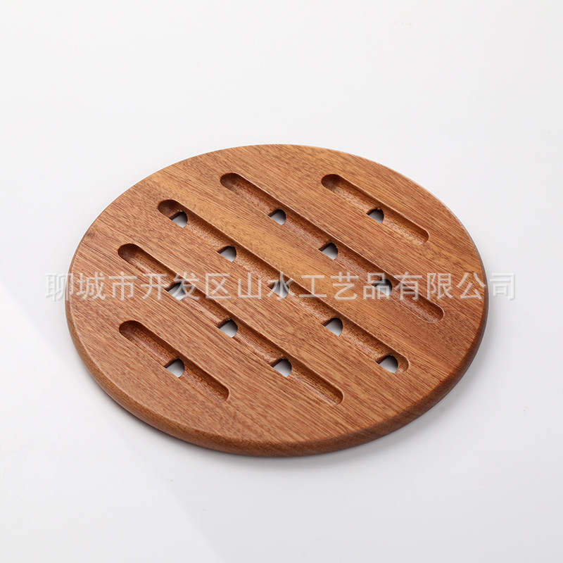 almohadilla aislante de madera, almohadilla aislante redonda de árbol de檀o, almohadilla antideslizante, almohadilla de mortero para animales, almohadilla de madera resistente al quemado