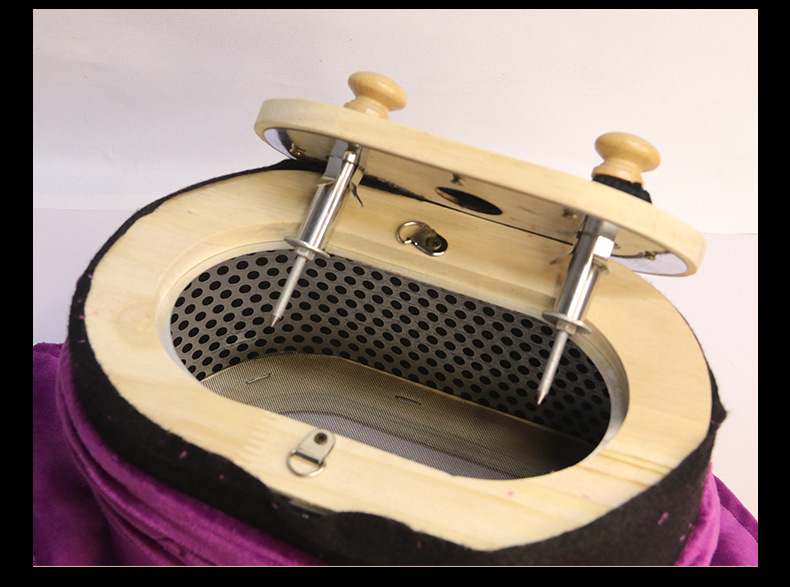 Smokeless Moxibustion Box Portable Warming Moxa Burner Solid Wood 6-Hole for Waist Abdomen and Body in use