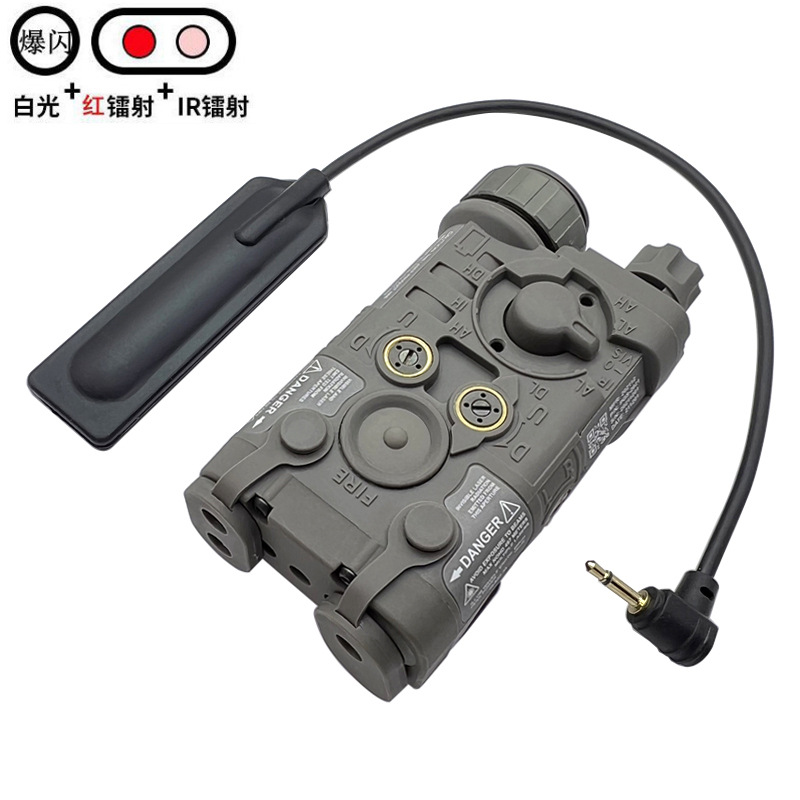 Versión con todas las funciones NGAL-L3 rojo, verde y azul láser IR puntero láser linterna táctica luz LED destello de luz fuerte