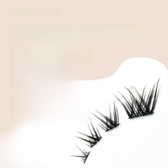 狐系新款假睫毛狐狸眼型傾斜單簇輕歐美妝濃密款煙熏妝斜飛眼睫毛