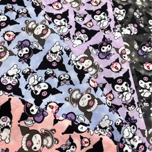 库洛米四面弹数码印雪纺布印花面料制作大肠圈头饰饰品服装布面料