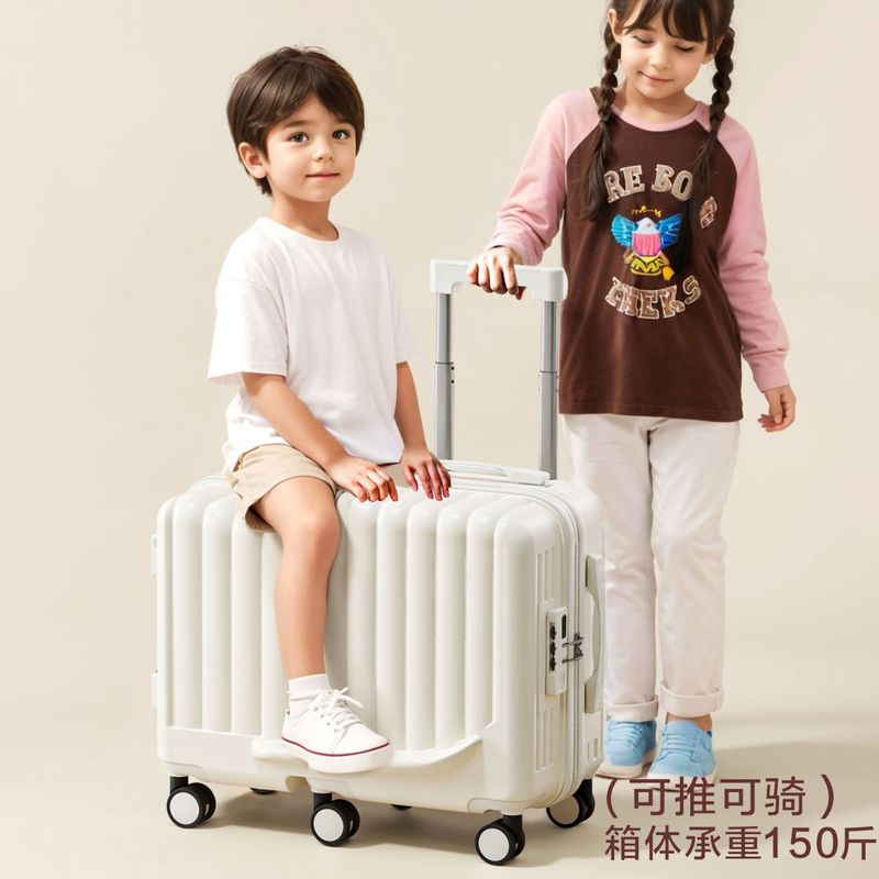 Children's Luggage Mountable Small Trolley Case for Boys and Girls 20-inch Boarding Box Travel Artifact Riding Luggage