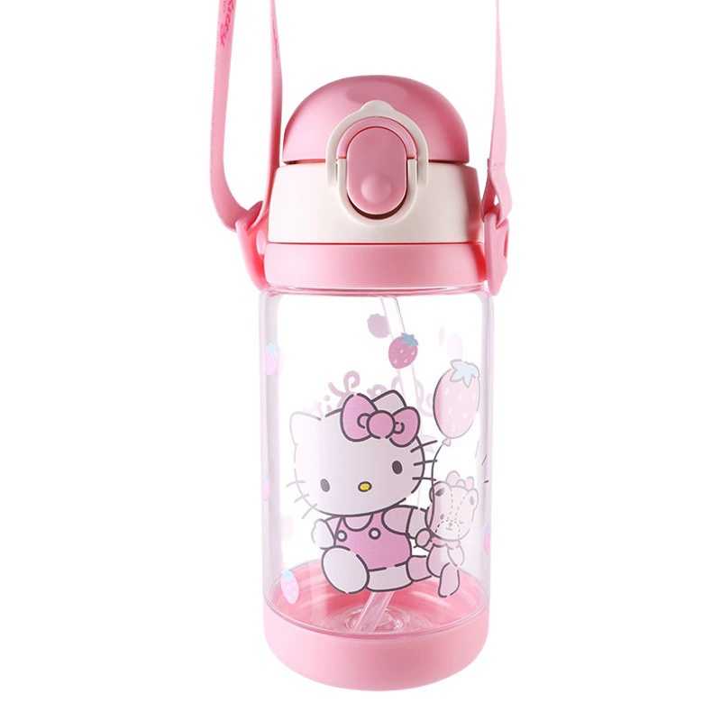 HELLO KITTY детская чашка для воды из соломы прямой напиток с двойной крышкой Начальная школа Детский сад Летняя соломенная чашка