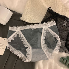 Sexy mesh ladies underwear girl low waist lace edge perspective pure luxury triangle ladies underwear