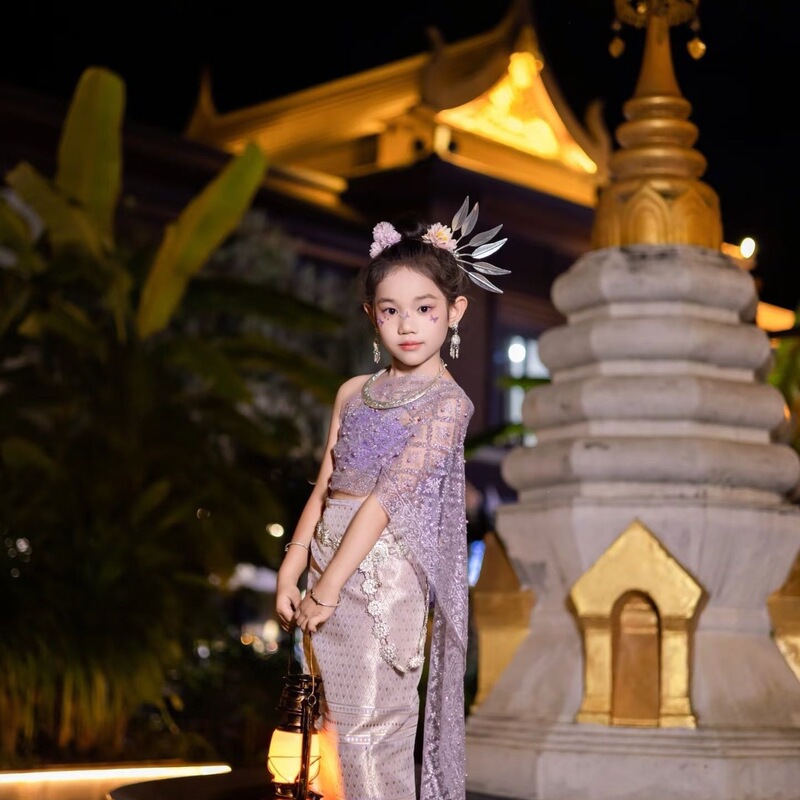 Dai Ethnic Clothing for Girls, Xishuangbanna Water Splashing Festival Outfit, Photo Studio Photography, Dai Dance Performance Costume