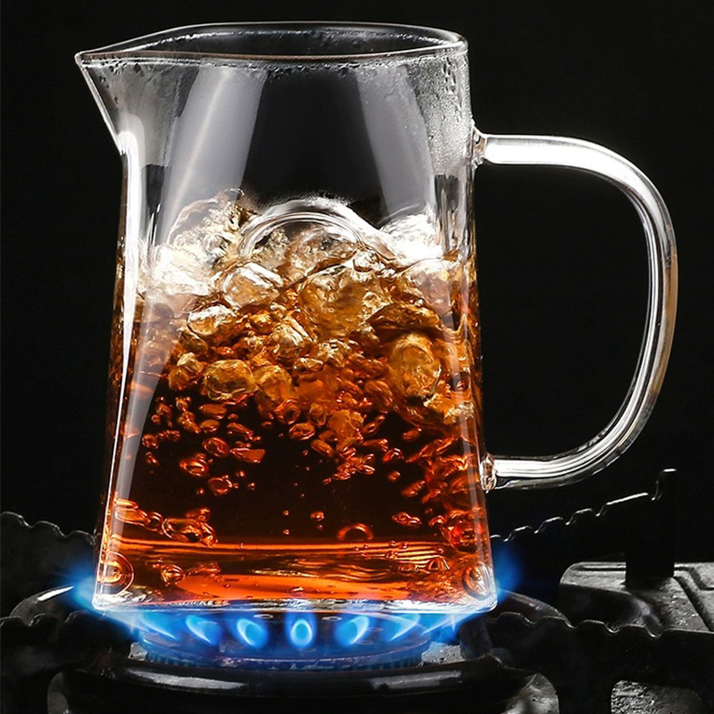 hermosa atmósfera espesa cuadrangular taza de justicia casera taza de vidrio transparente taza de té kung fu taza de té té té sentido de alto nivel