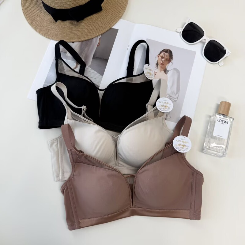 Designer Sexy Style Mulberry Silk Wire-Free Bra for Women with Small Breasts, Push-Up, Secondary Breast Reduction, Anti-Sagging, Seamless Intimates