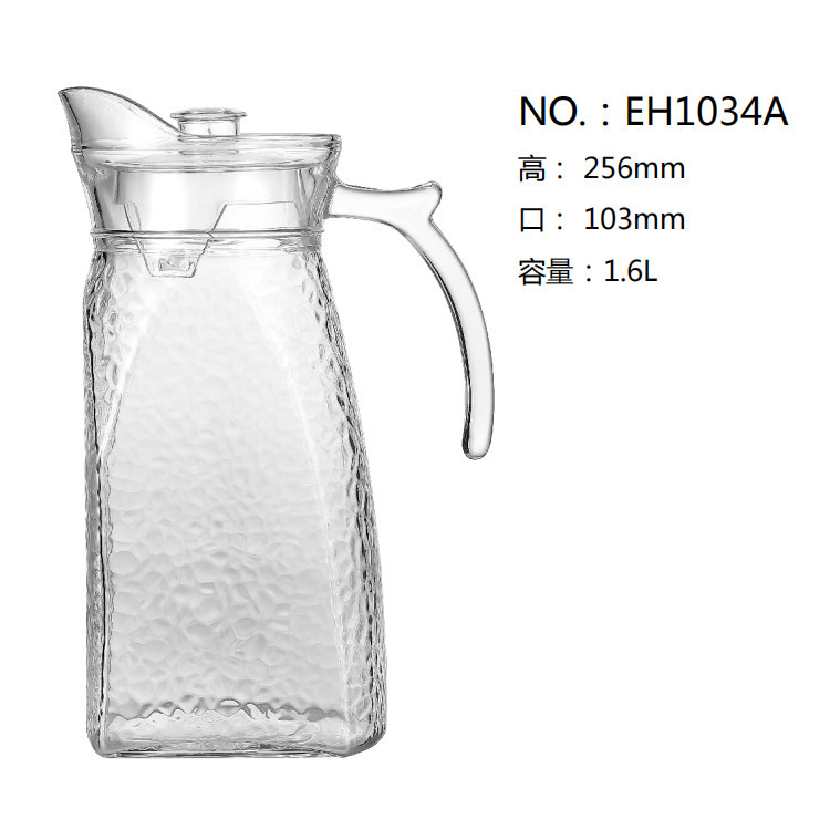 Lemeya vidrio resistente al calor hervidor de agua fría agua manzana verde engrosado jar de jugo tetera flor logotipo al por mayor