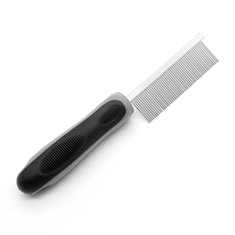 Mascota de belleza peine de doble cara de acero inoxidable peine perro gato peine de eliminación de pelo flotante peine de acero suministros peine de belleza