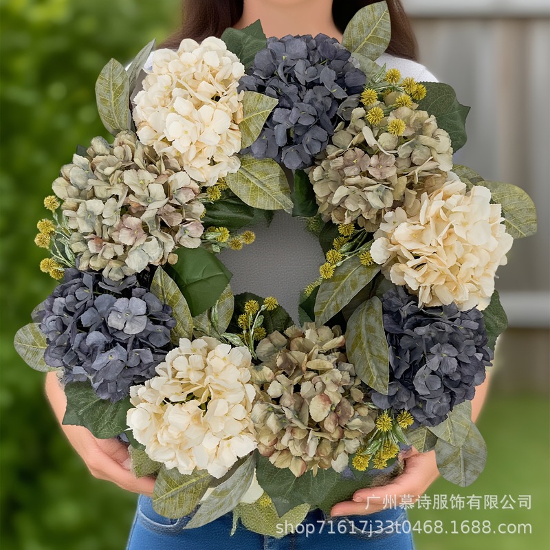 爆款秋季感恩节绣球花环丰收节门庭装饰跨境亚马逊Fall Wreath|undefined