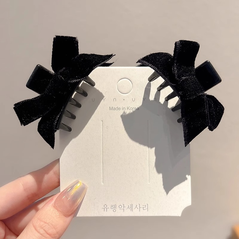 Clip de cabello de arco negro pequeña princesa cabeza agarrando clip de cabello de alta calidad para mujeres frises cortas clip de cabello lateral pinza de cabello