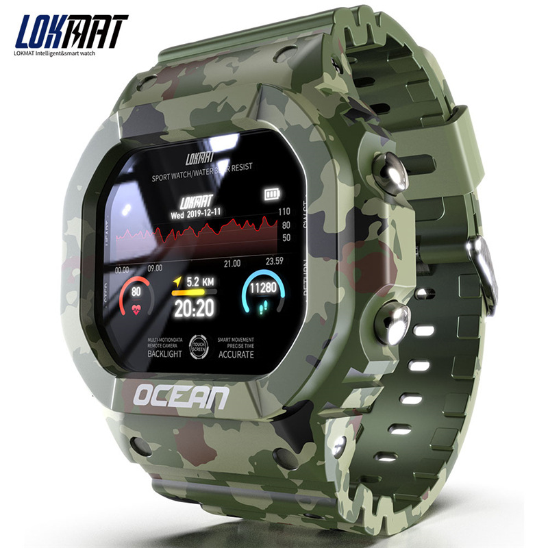 Amazon Lokmat Ocean intelligence watch Heart rate meter Blood pressure IP68 waterproof motion personality watch