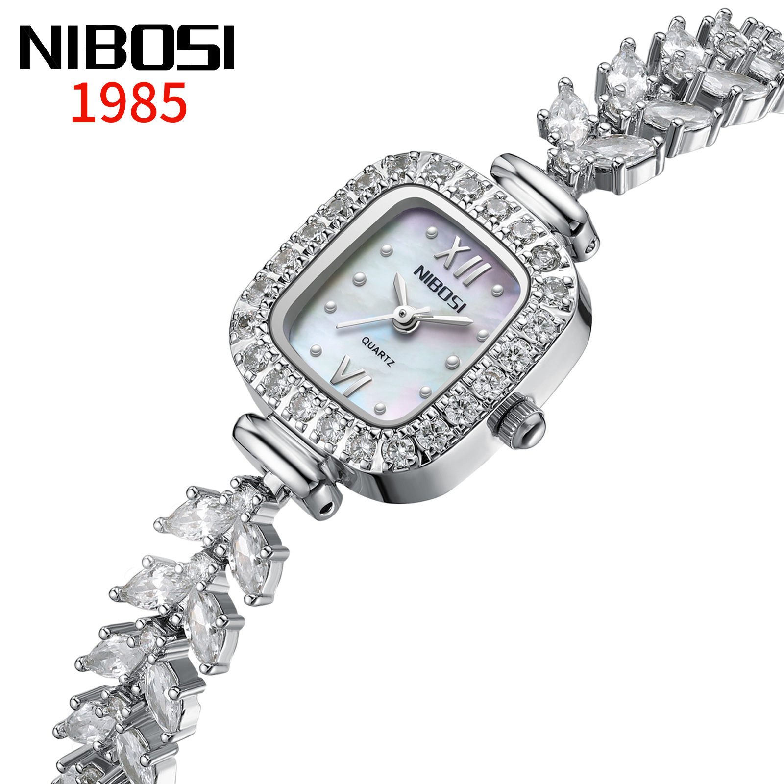 NIBOSI Brand New Women's Light Luxury Dream Mermaid Tail Bracelet Niche High-end Sense Square Women's Watch