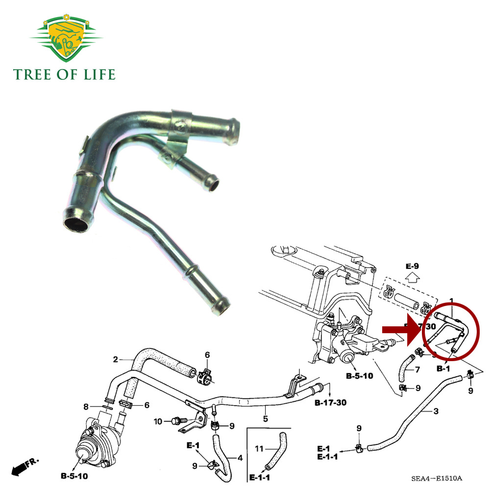 17137-RAA-A00,17137-RAA-A01 is suitable for the PCV vent pipe of Honda Accord