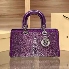 Advanced Cross-Border Foreign Trade 2025 New Diamond-Encrusted Princess Diana Bag Fashionable Versatile Handbag Large Capacity Single Shoulder Crossbody Bag
