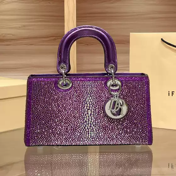 Advanced Cross-Border Foreign Trade 2025 New Diamond-Encrusted Princess Diana Bag Fashionable Versatile Handbag Large Capacity Single Shoulder Crossbody Bag