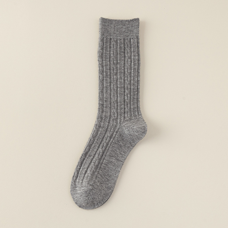 Calcetines para mujeres, calcetines de lana calientes de invierno, calcetines de lana de invierno de doble aguja, calcetines de mujer resistentes a la bola.