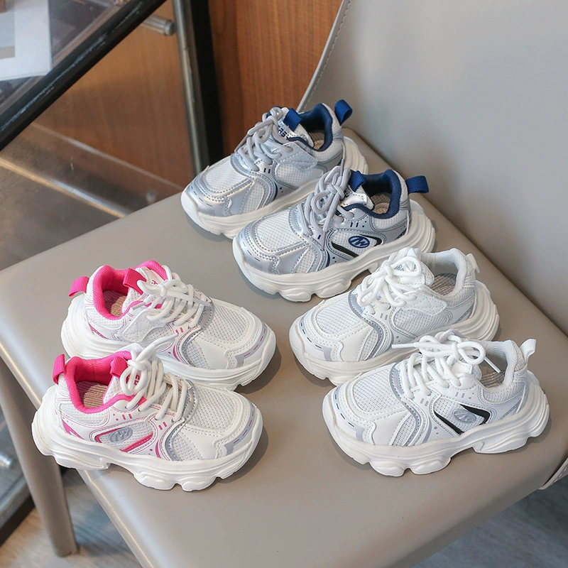 Новая мягкая подошва для девочек обувь для девочек легкая спортивная обувь дышащая повседневная обувь белая детская обувь высокого уровня