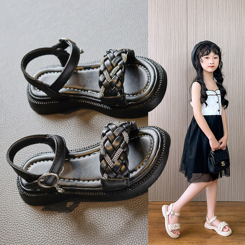 Children's Girls Sandals  New Summer Little Girls Baby Sports Big Children Princess Beach Soft Soled Children's Shoes