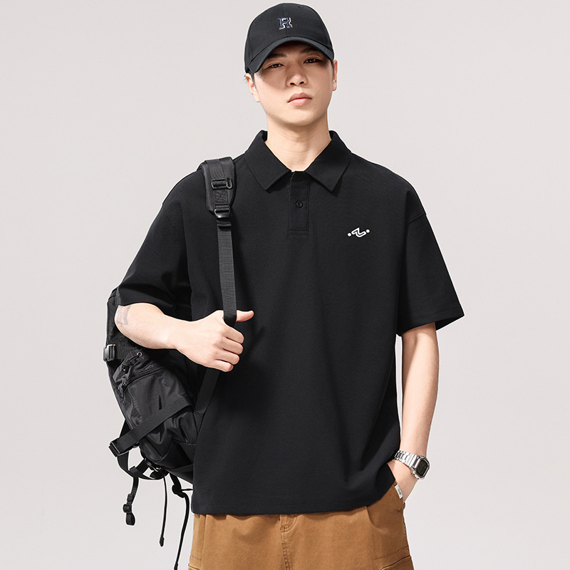 P5358 | Plus Size Men's Summer New Short-Sleeved Polo Shirt Men's Loose Plus Size Trendy Brand Versatile Printed T-Shirt