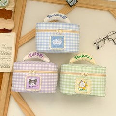漫画かわいい小清新格子収納バッグ個性創造性高颜値大容量手提げ化粧バッグバッグバッグ
