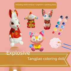 彩繪搪膠娃娃塗色批發 手工DIY升級石膏娃娃白胚批發地攤玩具擺攤