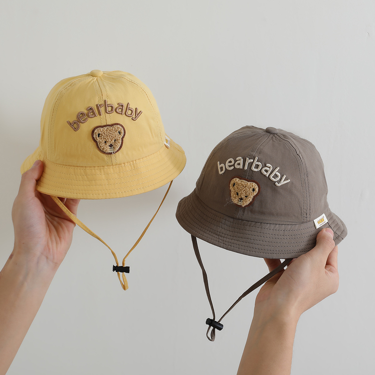 Sombrero de bebé primavera y otoño sombrero pescador sombrero oso pequeño sombrero de verano delgado sombrero de bisel grande sombrero de protección solar para hombres y mujeres