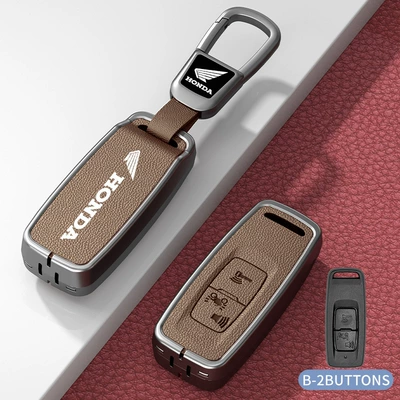 350 Liexing 125 Protective Shell | Car key bag - standard-model-b-khaki-zinc-alloy-shell-car-logo-square-buckle