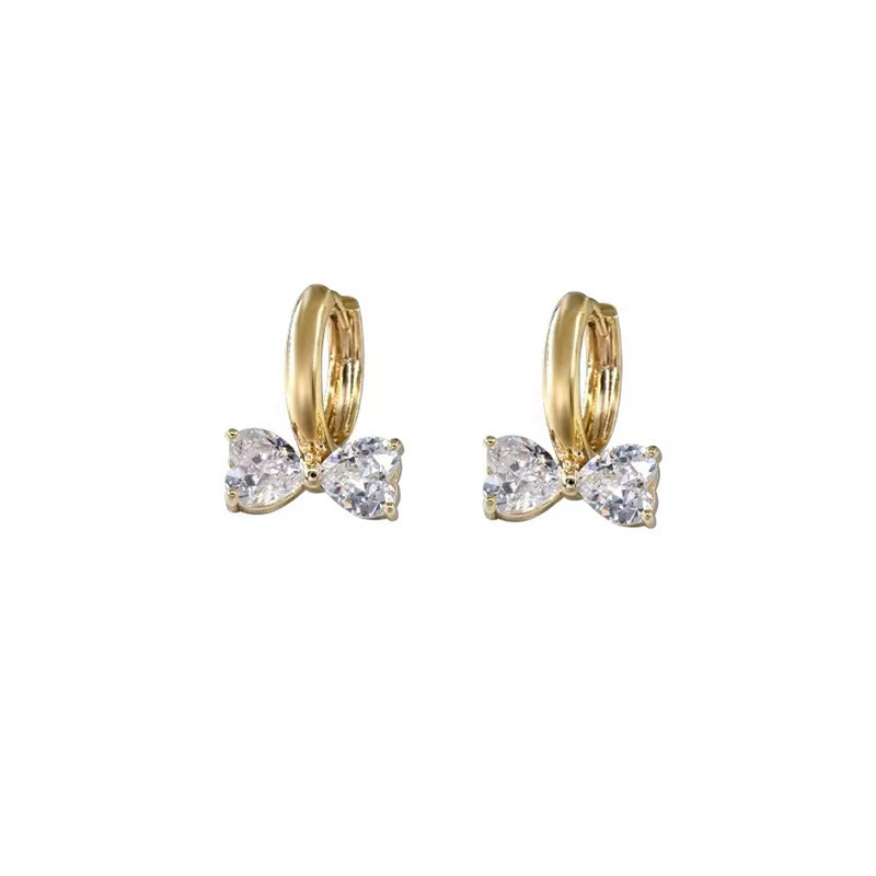 Pendientes de lazo de lazo de diamantes de estilo nuevo de estilo coreano, pendientes de lujo ligero y de alta gama, temperamento de viento frío femenino, pendientes de aguja plateada s925