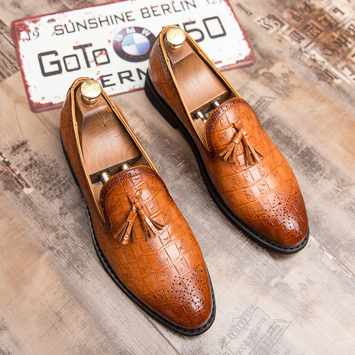 Large size 47 Spring Business Fringe Slip-on Shoes for Men - Fashionable Genuine Leather