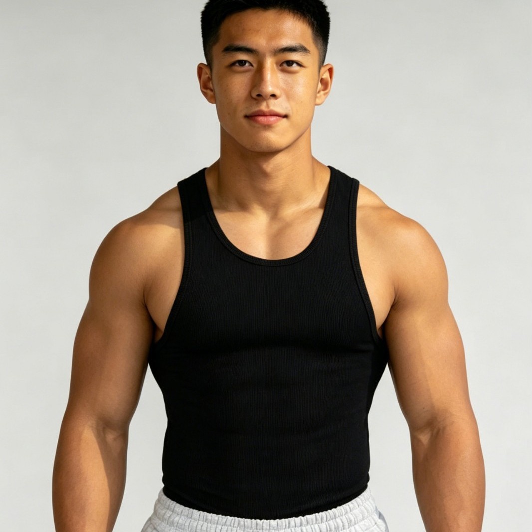 Combed Texture Large Vest for Men, Summer Sports Casual Fitness Wear, Training Shirt, Quick-Dry Breathable Sleeveless T-Shirt
