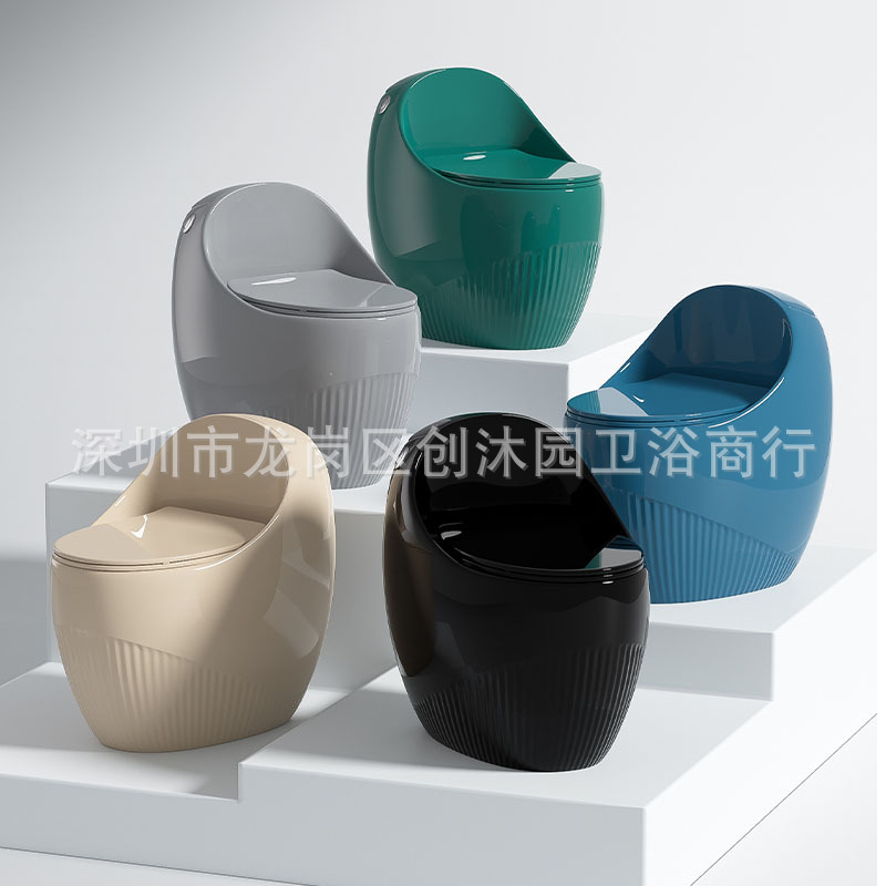 Nuevo inodoro en forma de huevo doméstico moderno lujo ligero creativo gris color asiento de inodoro tipo sifón ahorro de agua tipo pequeño hogar
